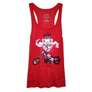 Rare VS Pink Royalty Motorcycle Tank Top Top Tee Shirt Red M